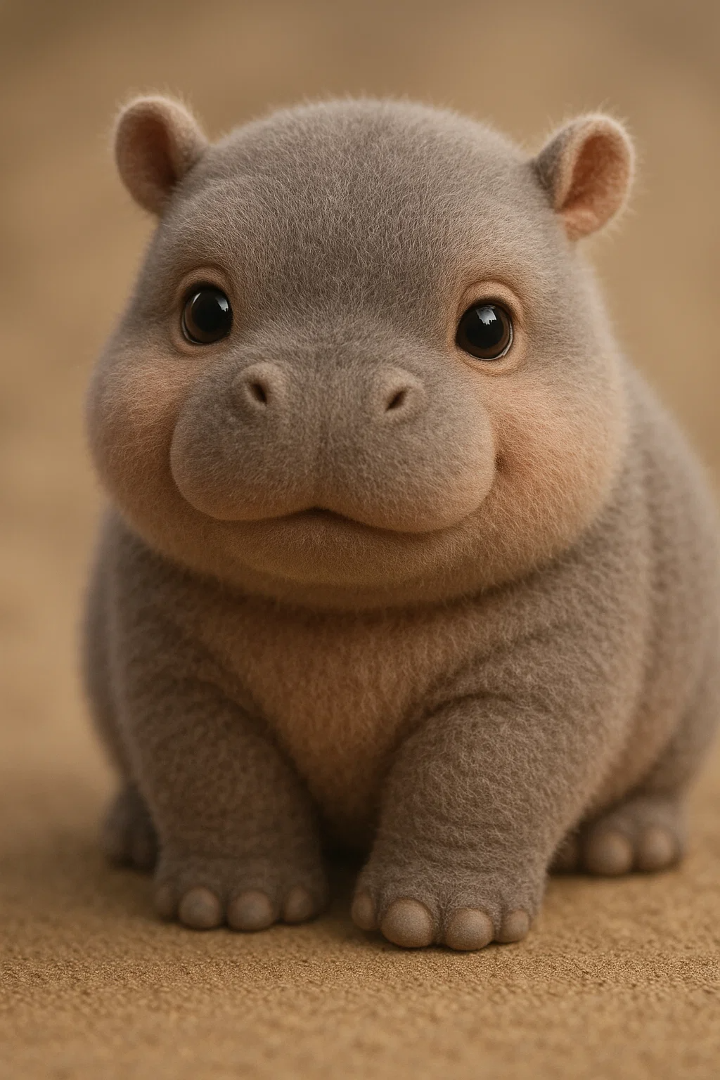 Cute plush hippo