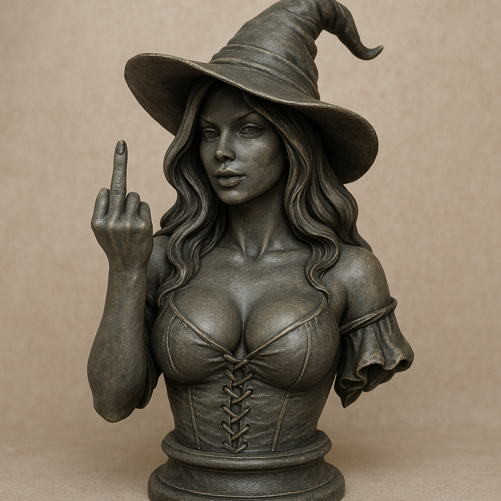🖕 Middle Finger Witch Bust – Because Magic Should Come with Attitude! 🔮