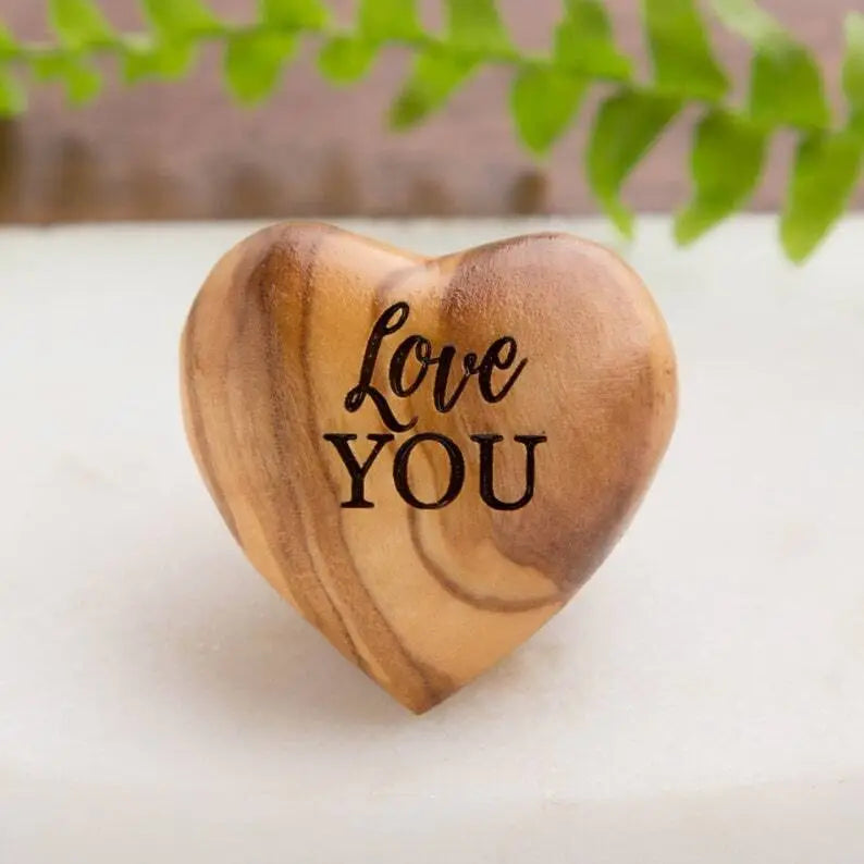 Pocket Hug Wooden Heart Token--Christmas gifts
