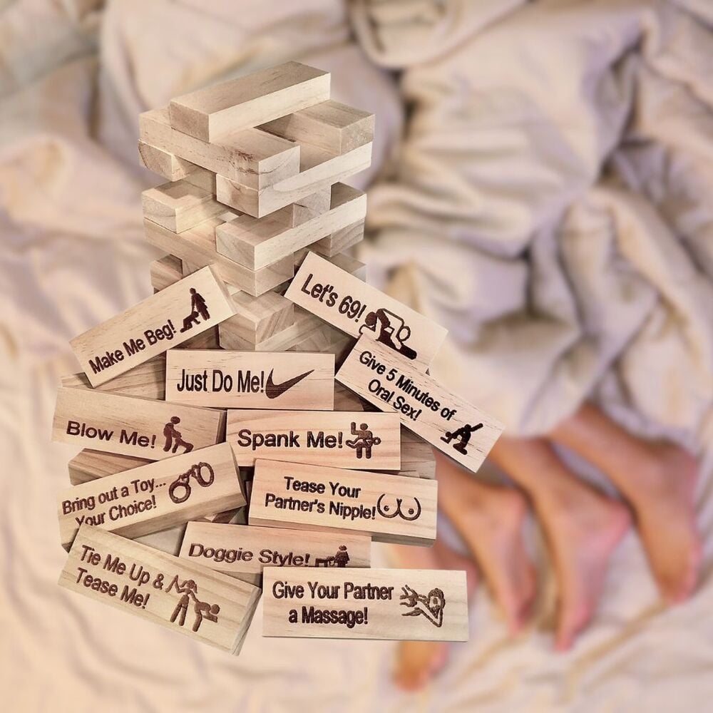 Super Naughty Block Tower Jenga Game, Naughty Gift For Couple - Couple Activities & Date Night Ideas