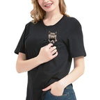 Hidden Middle Finger Signed Funny Cat Printed T-Shirt（Buy 2 Free Shipping）