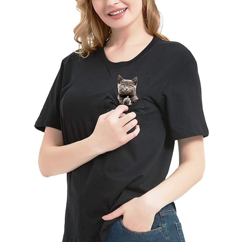 Hidden Middle Finger Signed Funny Cat Printed T-Shirt（Buy 2 Free Shipping）
