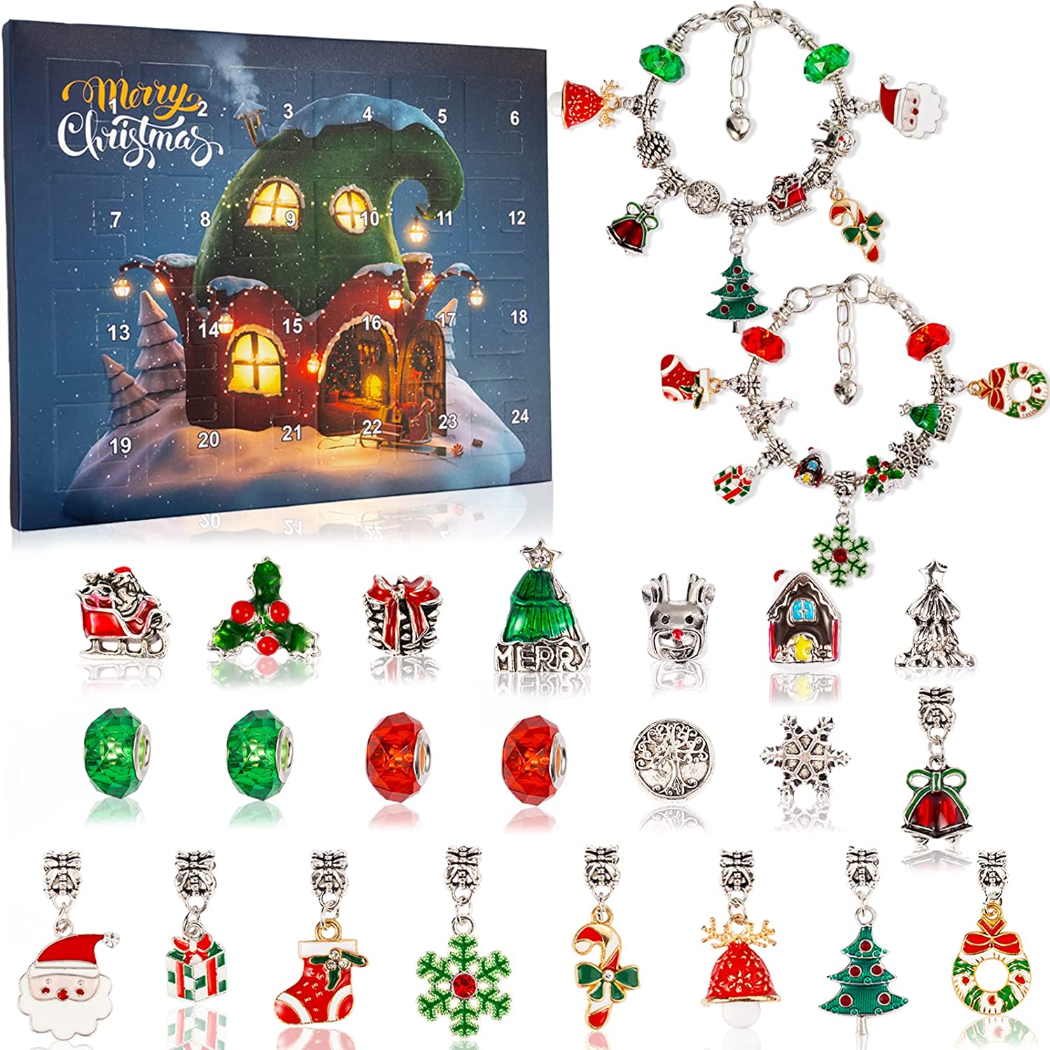 💥78% OFF NOW💥--24 Pcs DIY Christmas Advent Calendar Bracelets Set❤