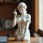 Unapologetic Venus: The Middle Finger Statue - Bold Art for Modern Rebels