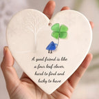 Bird & Heart Sea Glass Decor