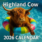2026 Highland Cow Wall Calendar