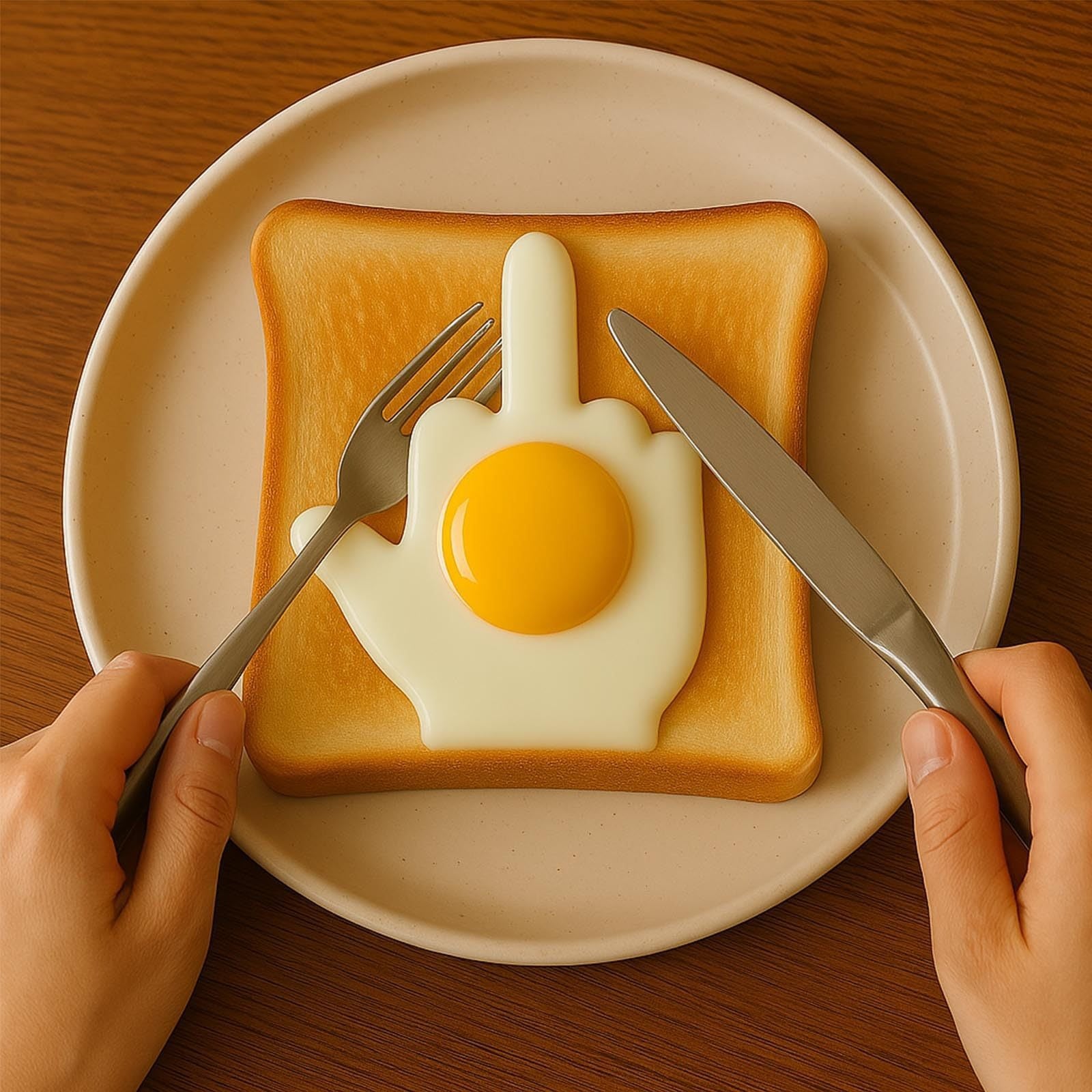 FUNNY MIDDLE FINGER EGG  MOLD