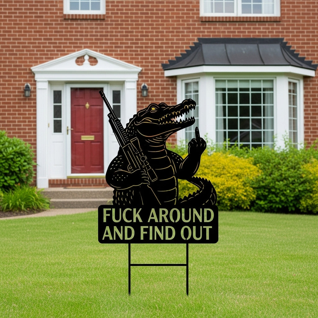 Bigfoot Middle-Finger Yard Sign: Your Hilarious & Badass Lawn Guardian 🦍💥