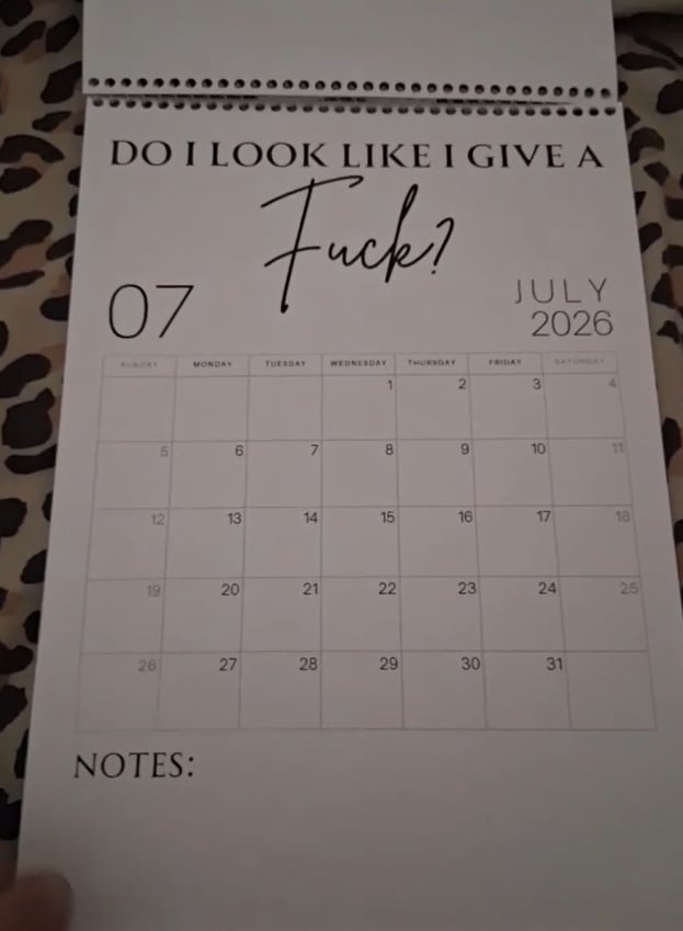 😂Fuck It 2026 Spiral Bound Wall Calender📆
