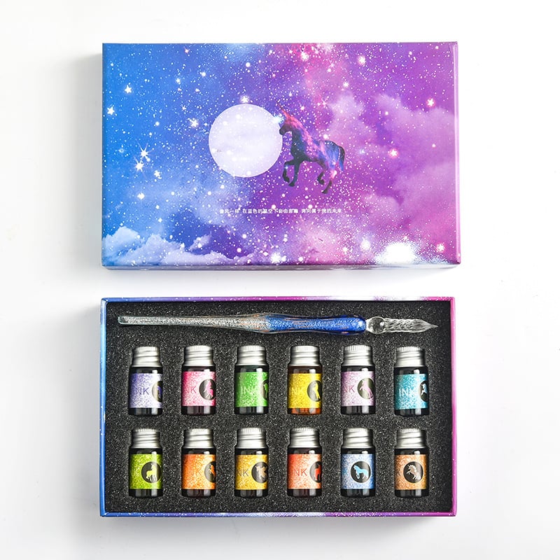 ✨Hot Sale✨-🎨2023 Calligraphy Glass Dip Pen Ink Set