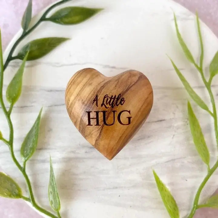 Pocket Hug Wooden Heart Token--Christmas gifts