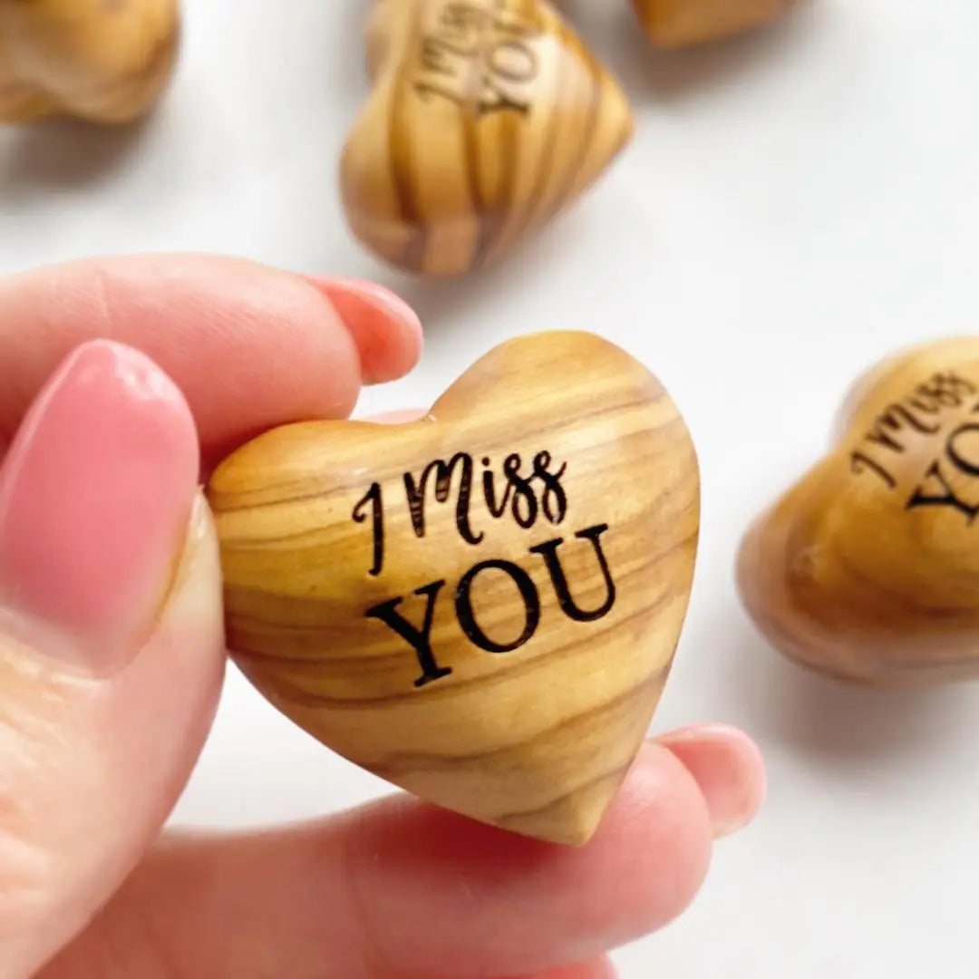 Pocket Hug Wooden Heart Token--Christmas gifts