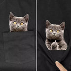 Hidden Middle Finger Signed Funny Cat Printed T-Shirt（Buy 2 Free Shipping）