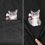 Hidden Middle Finger Signed Funny Cat Printed T-Shirt（Buy 2 Free Shipping）